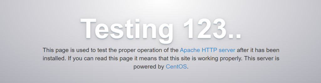 Apache testing page