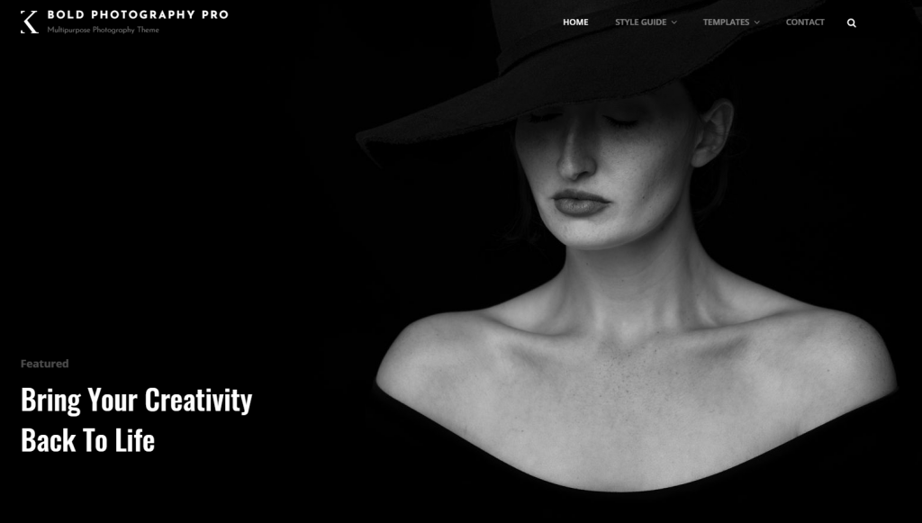 A demo of the Bold Photography theme