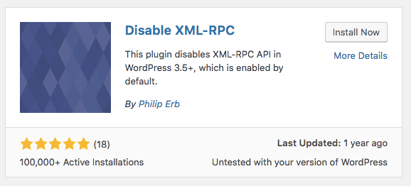 install disable xmlrpc plugin