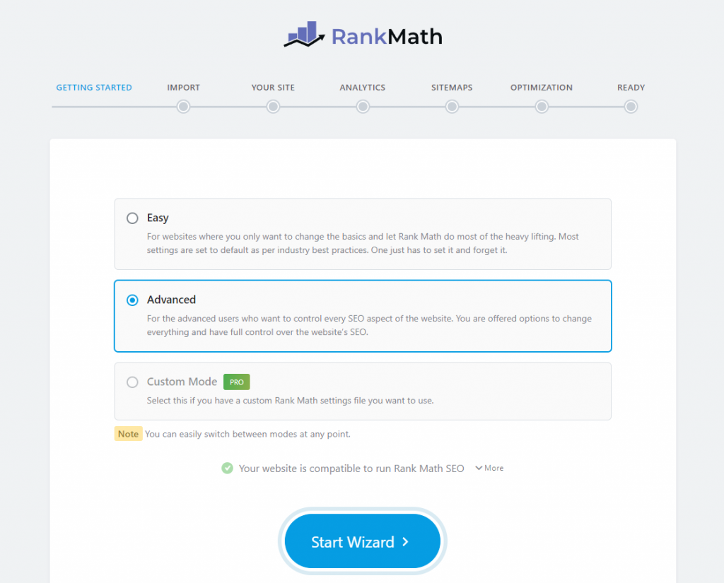 Rank Math SEO difficulty settings options