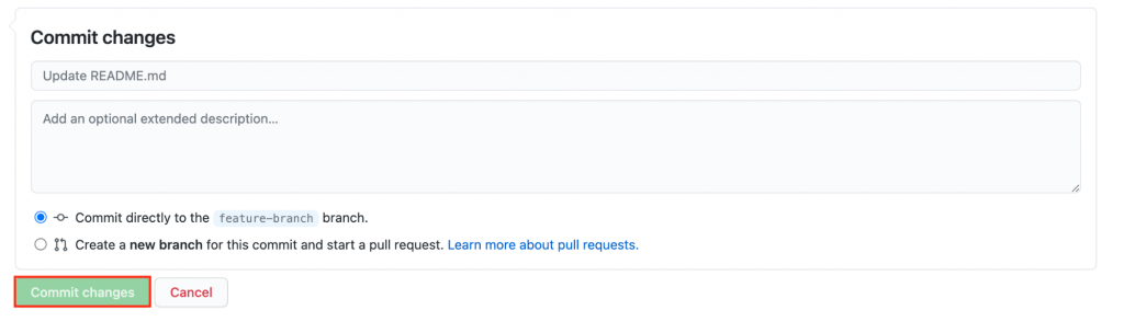 Commit Changes in GitHub