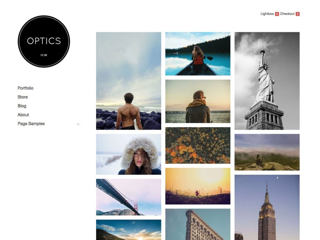 Optics WordPress portfolio theme
