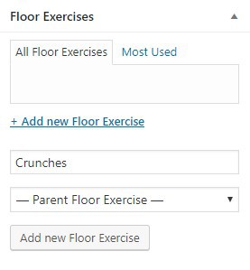 floor exercise custom categories