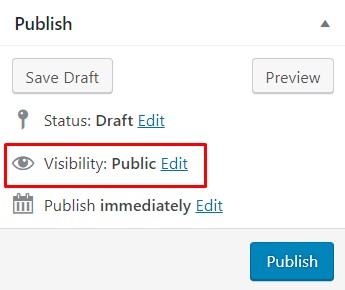 visibility option on publish module