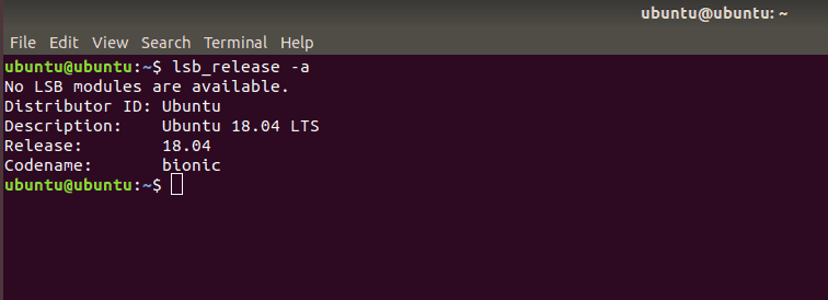 Checking the Ubuntu System Version in the Terminal