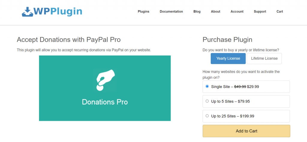 PayPal Donations Pro plugin landing page