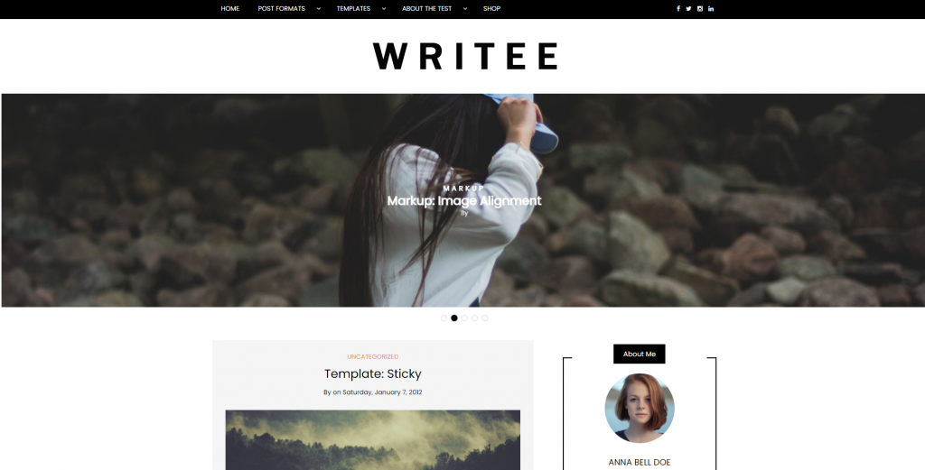 Screenshot of Writee WordPress theme