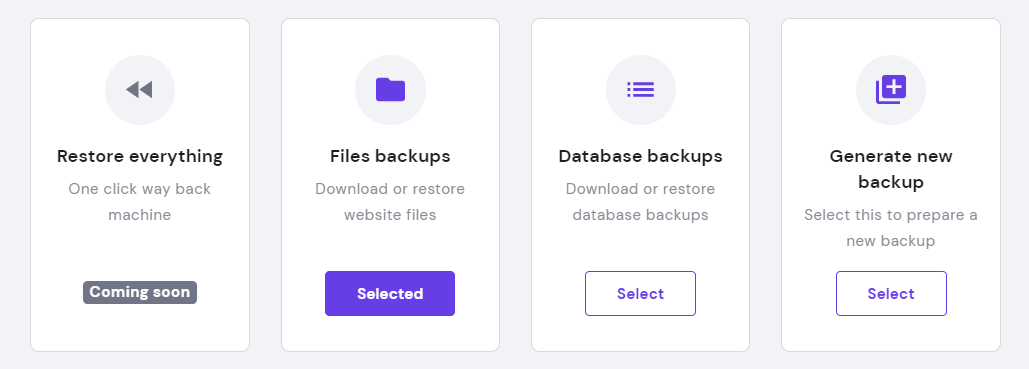Files Backups on hPanel