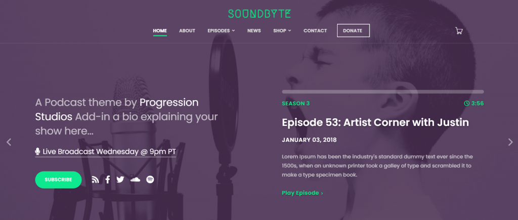 Podcast theme Soundbyte
