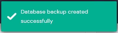 Screenshot of the database backup check