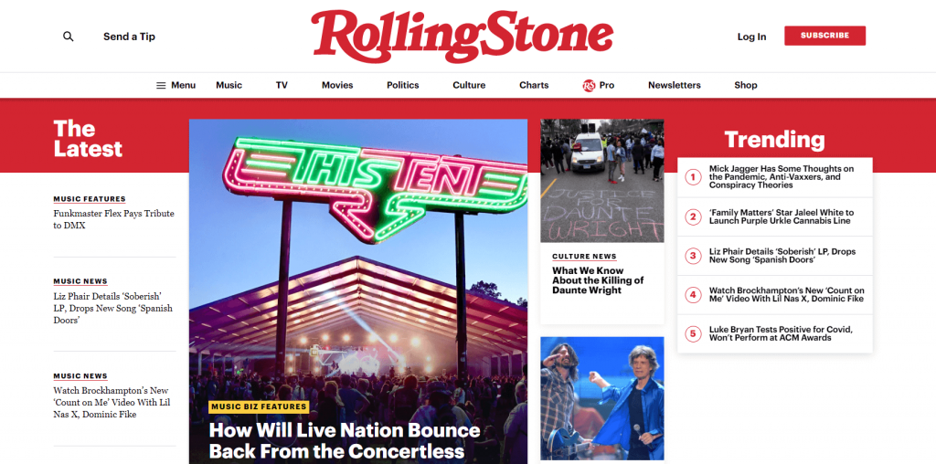 Rolling Stone magazine website