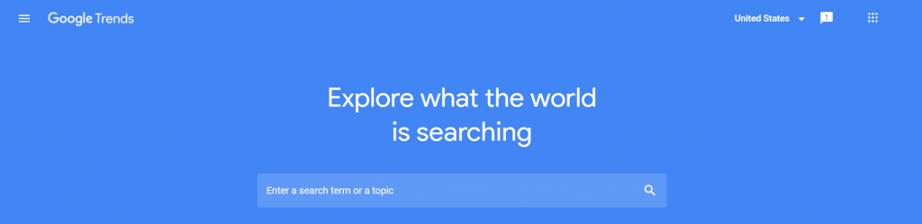 The homepage of Google Trends - Explore what the world is searching.