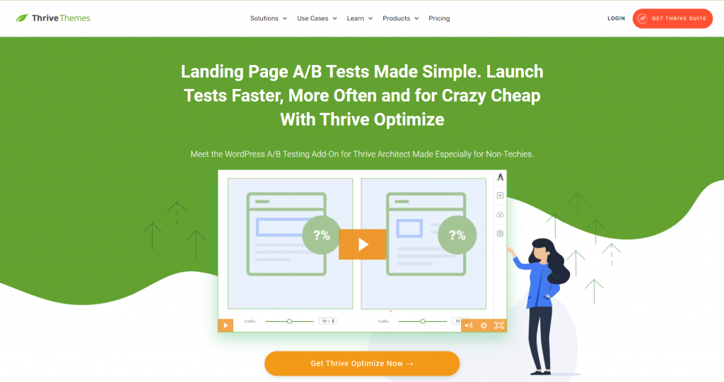 Thrive Optimize page on ThriveThemes website