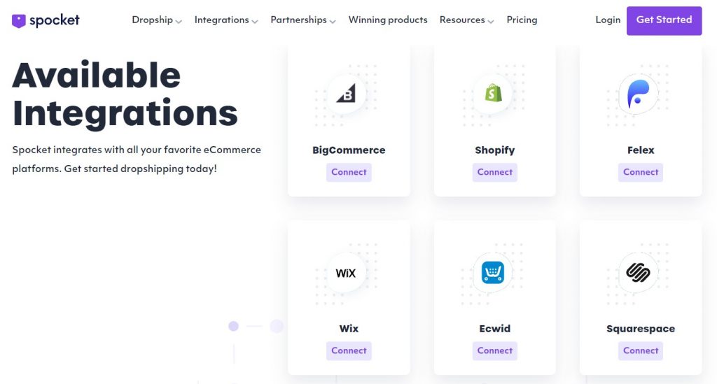 Available Spocket's integrations to help your dropshipping business.
