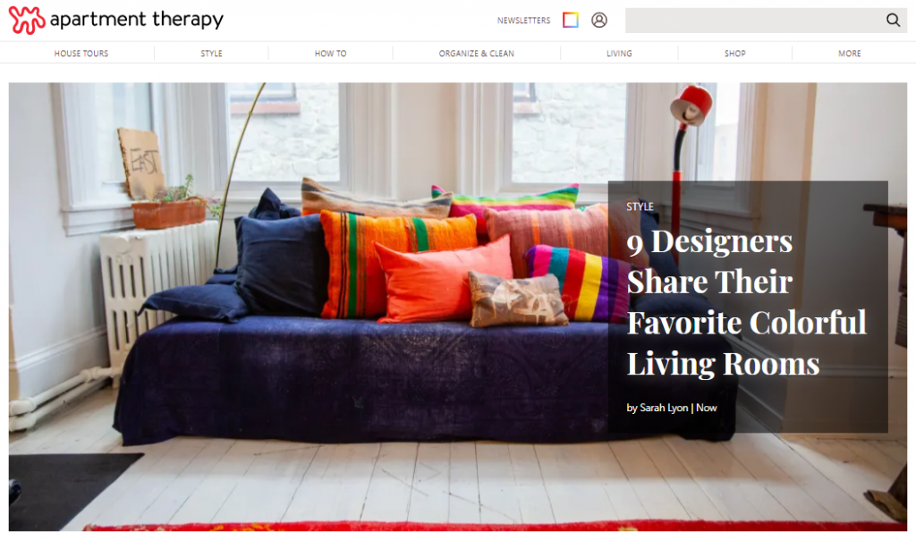 The Apartment Therapy website homepage.