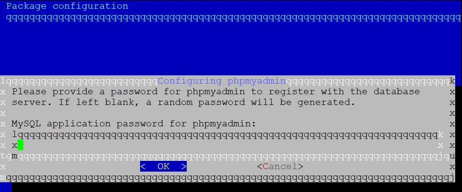 Enter database password on phpMyAdmin setup