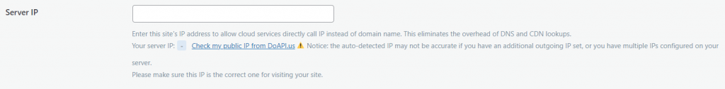 The field to enter your server's IP address in.