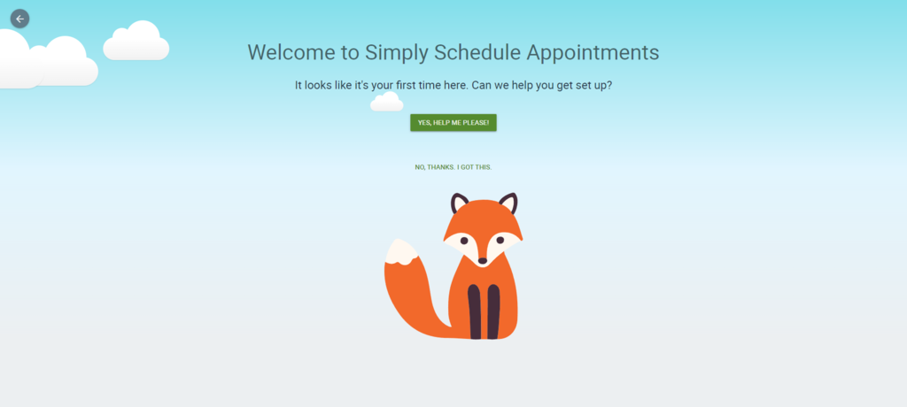 Screenshot of Simply Schedule Appointments' setup wizard