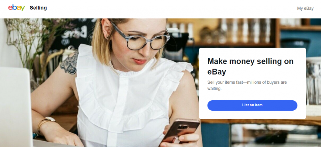 iThe Selling page on the eBay website