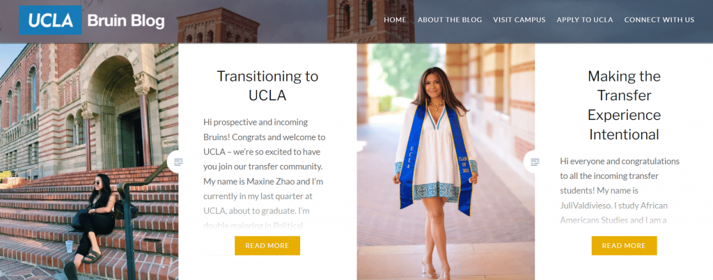 Homepage of the UCLA Bruin blog