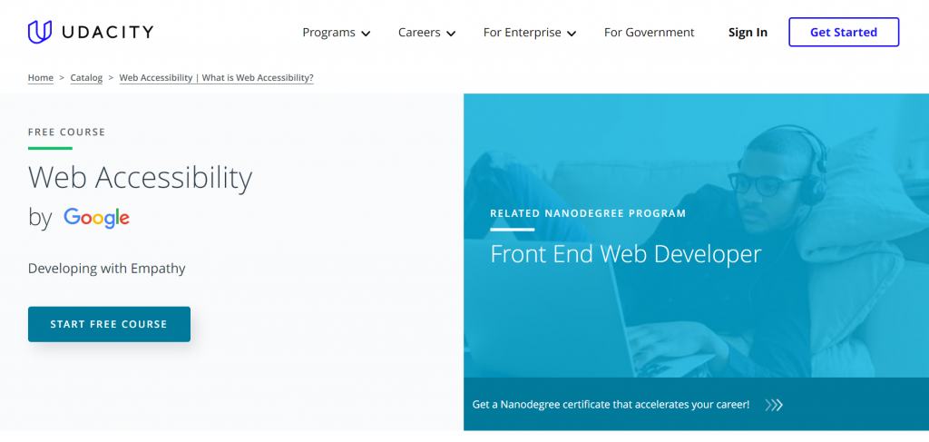 Web Accessibility course by Google on Udacity