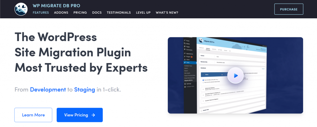 The official website of the WP Migrate DB plugin.