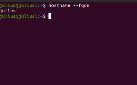 A command line in Terminal to find FQDN in Linux