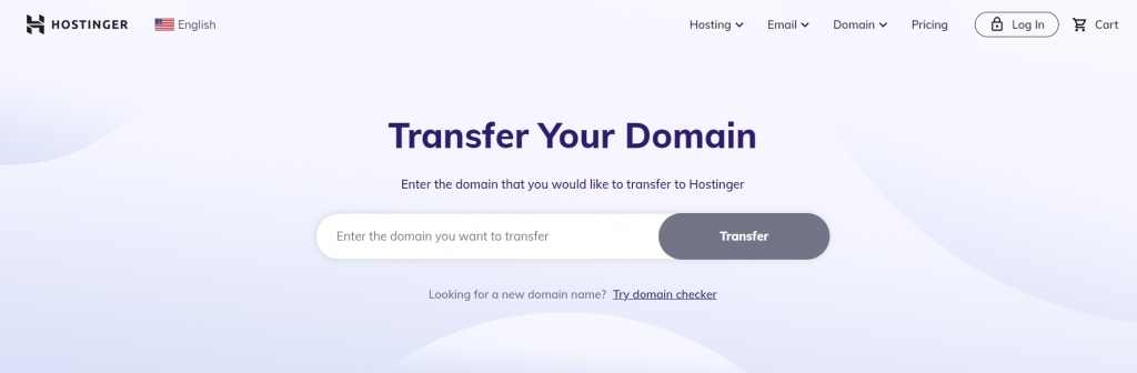 Hostinger's domain transfer tool