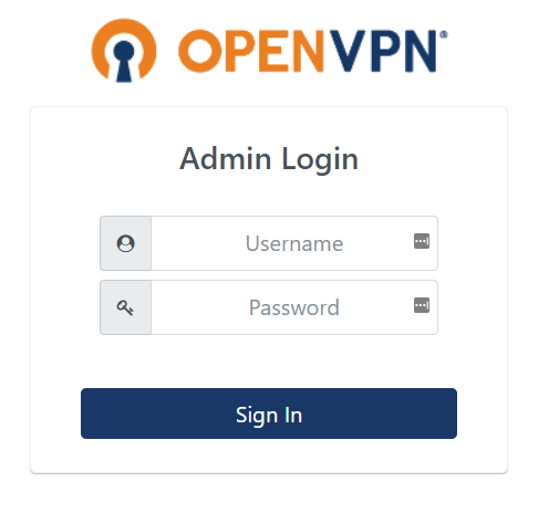 OpenVPN admin login page