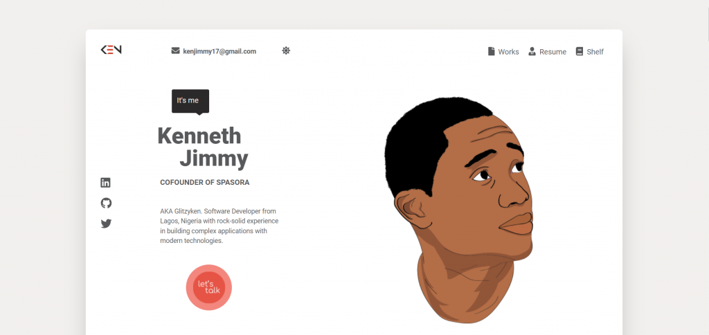 Portfolio site of Kenneth Jimmy, a software developer