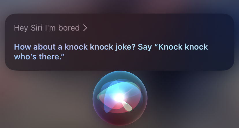 Siri tells a knock-knock joke