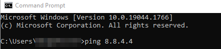 The ping command on the Windows Command Prompt