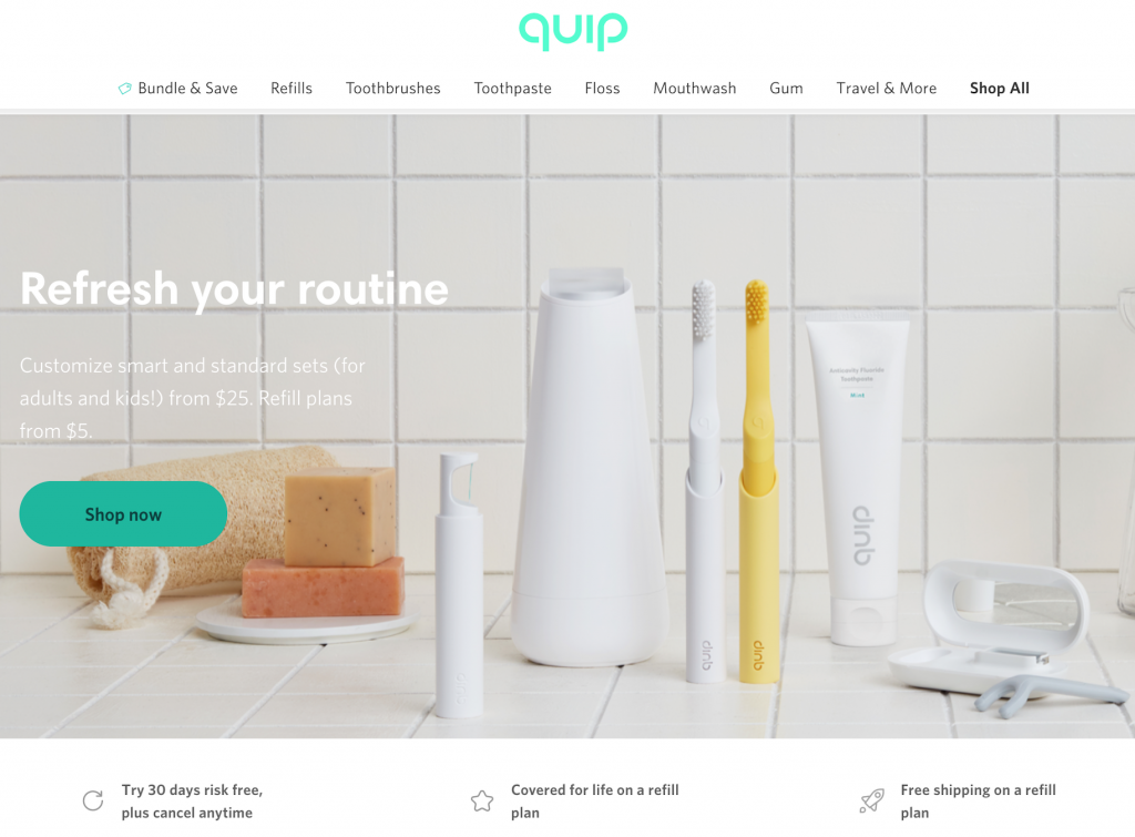 quip's page layout follows the Z scanning pattern