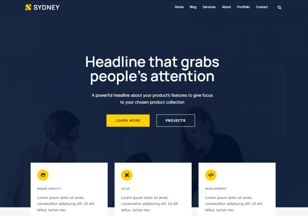 Sydney is a highly customizable free business theme