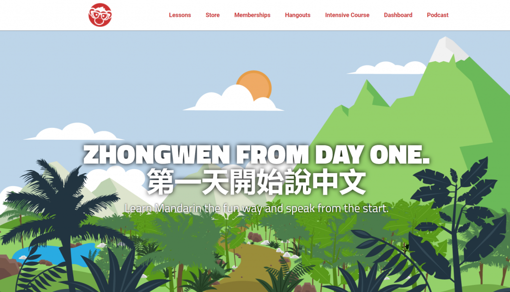 Mandarin Monkey course page: Zhongwen from Day One
