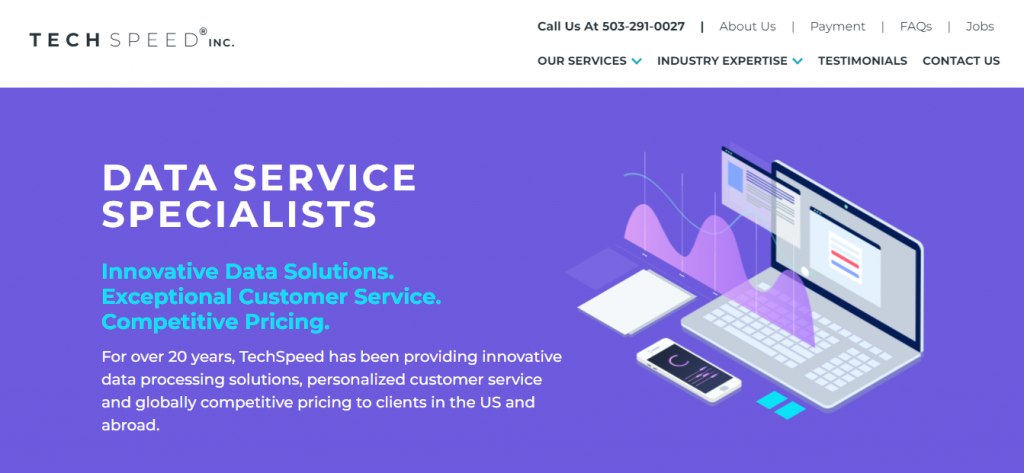 TechSpeed website homepage