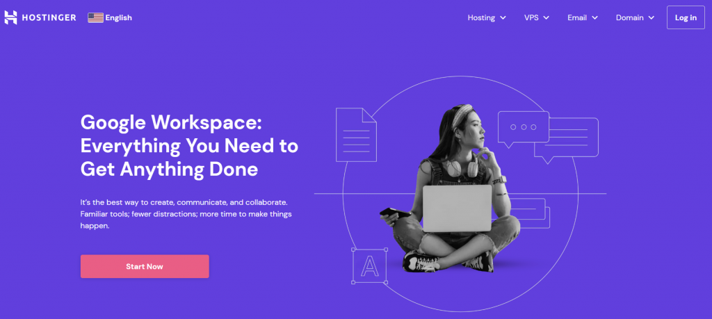 The Google Workspace landing page on the Hostinger site