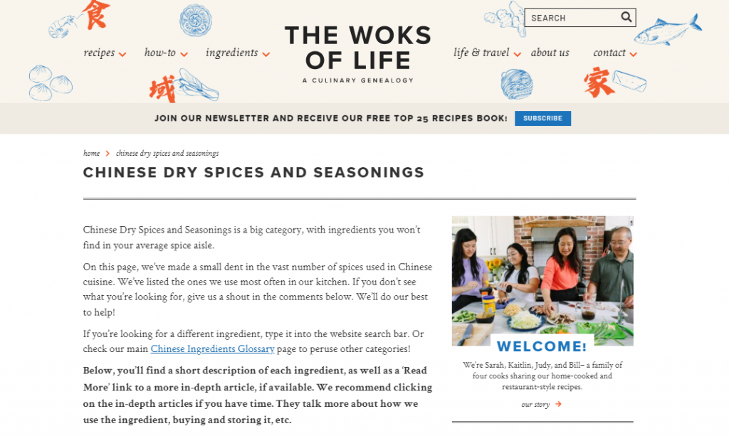 The Chinese Dry Spices and Seasonings article on The Woks of Life website