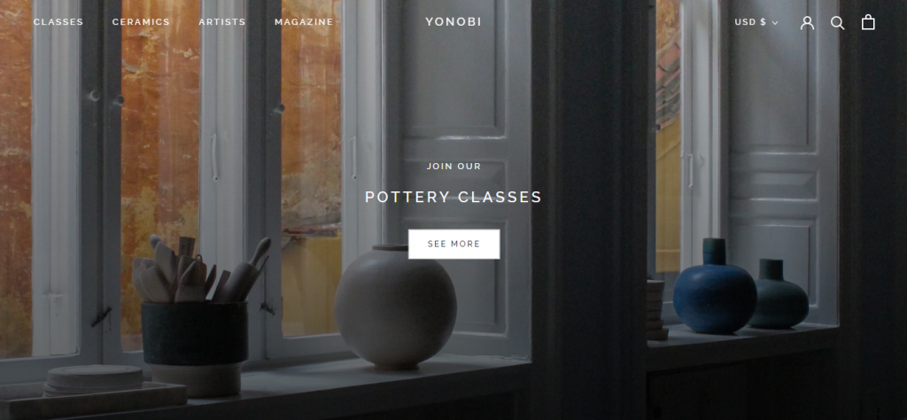 Yonobi website homepage