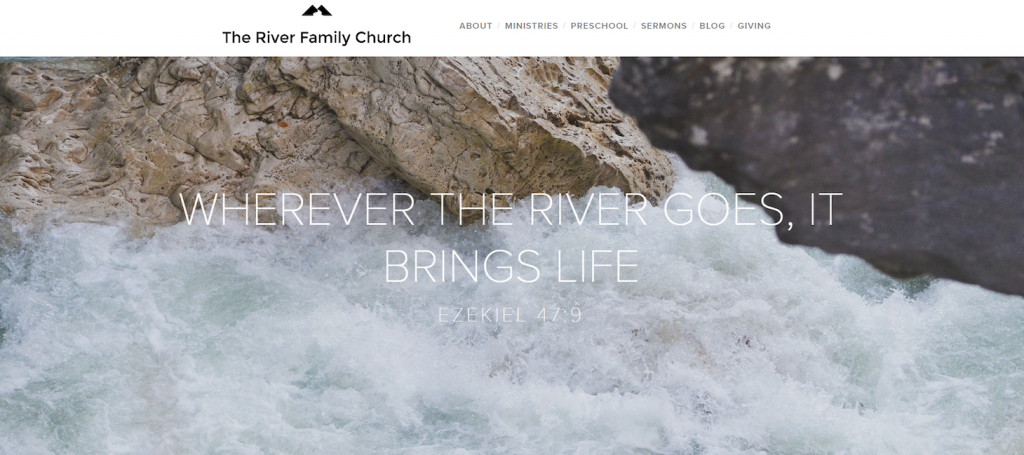 Homepage of The River Family Church's website