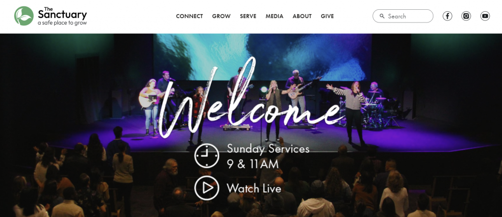 The Sanctuary's homepage