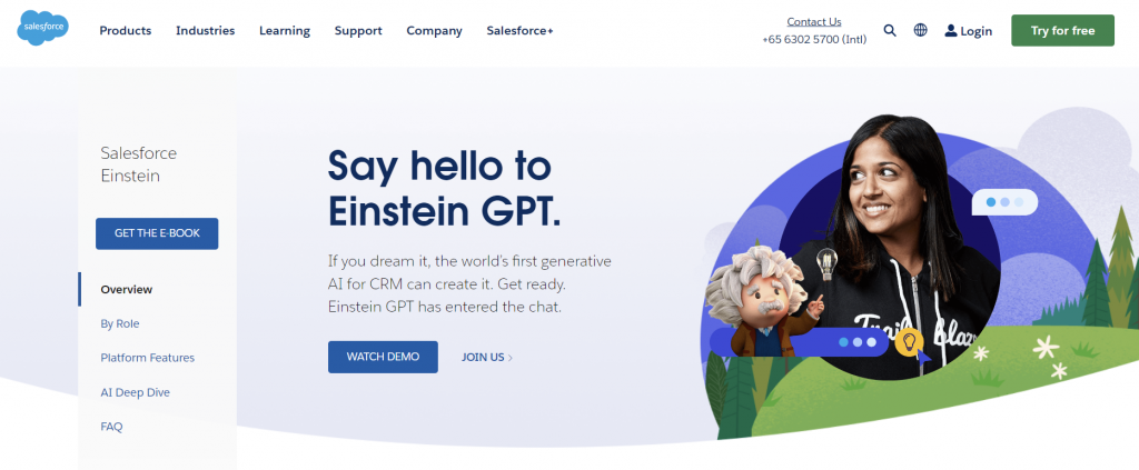 Salesforce Einstein GPT's homepage
