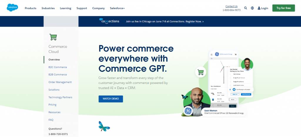 Commerce Cloud page on the Salesforce website