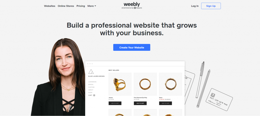 Weebly's official website