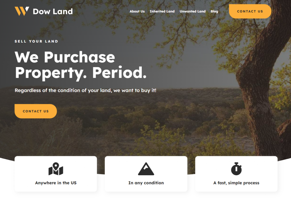 The Dow Land StoryBrand website