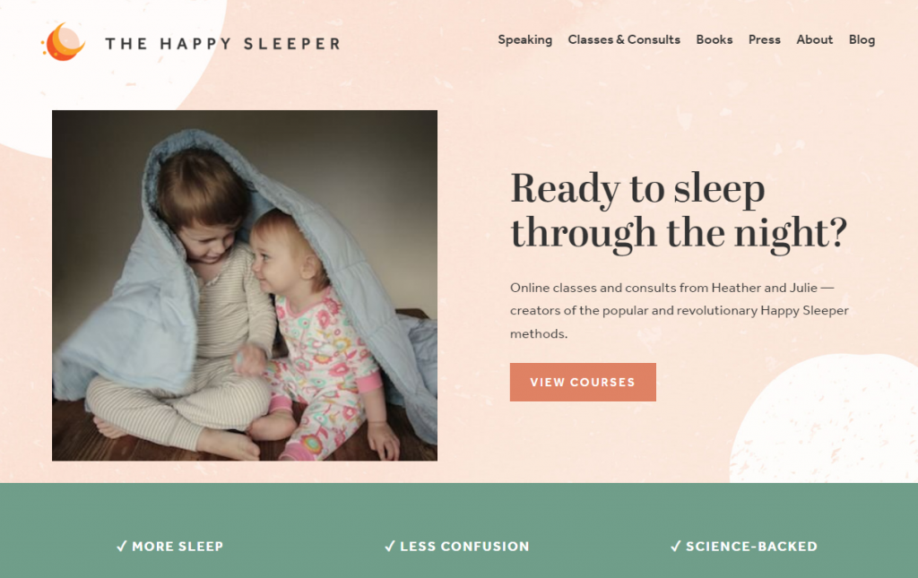 The Happy Sleeper homepage