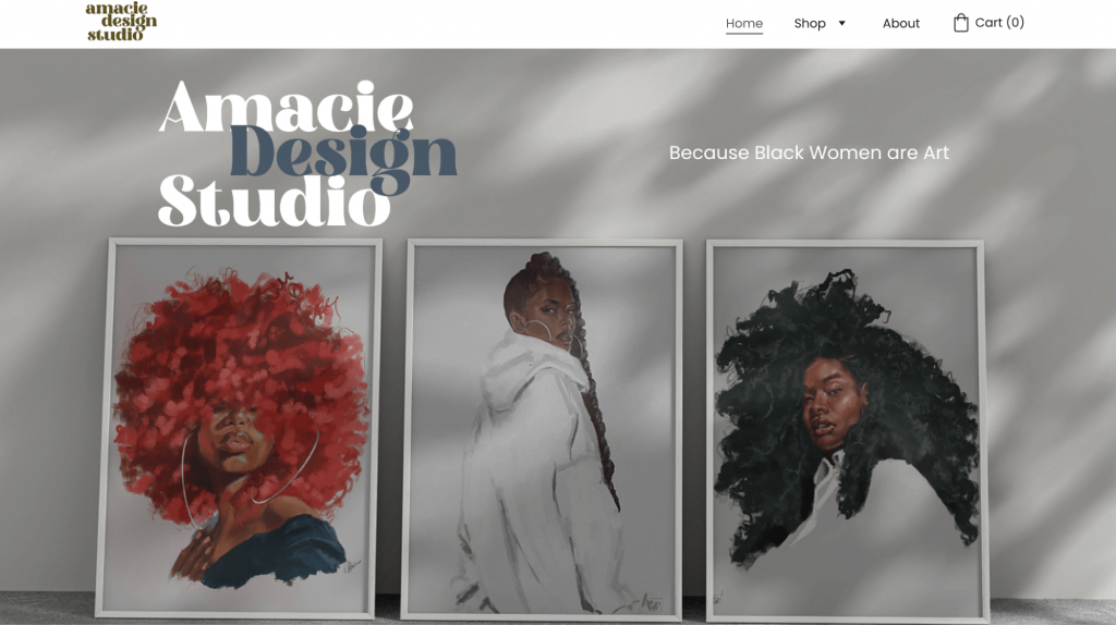 Amacie Design Studio homepage