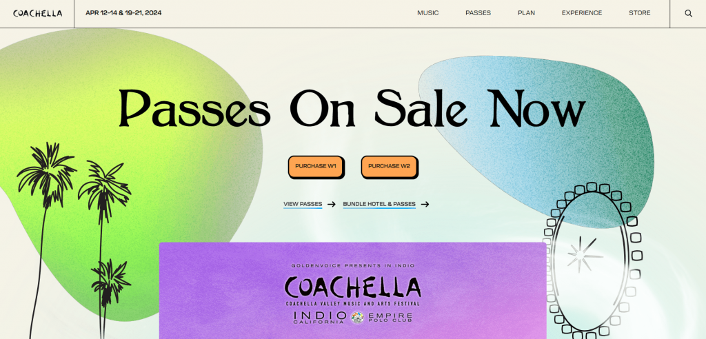 Coachella homepage