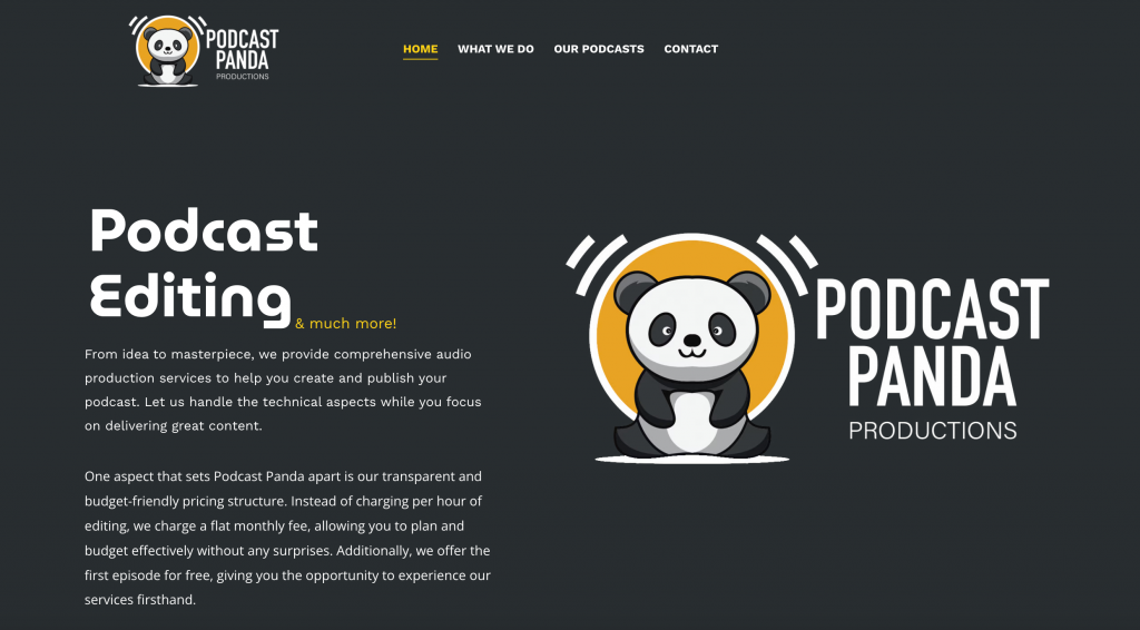Podcast Panda homepage