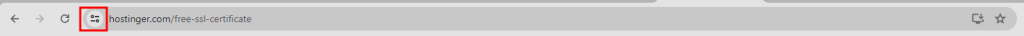 The View site information icon in Chrome's address bar. Older versions may display the padlock icon.